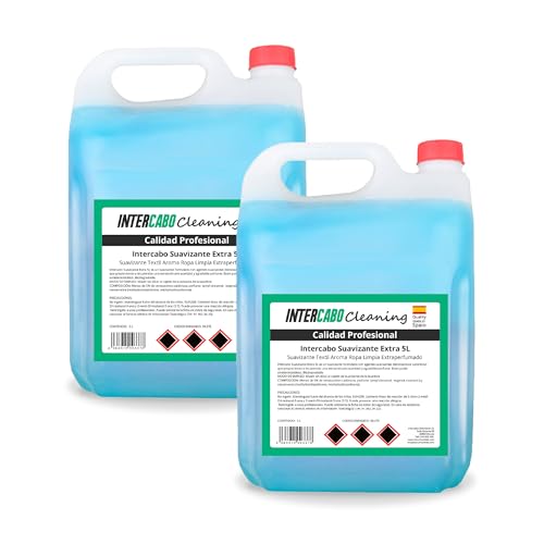 2 Garrafas Suavizante ropa 5 litros - total 10L - fórmula concentrada con fragancia duradera - suavidad y frescura para cada lavado - ideal para lavanderías, alojamientos y uso doméstico - Intercabo