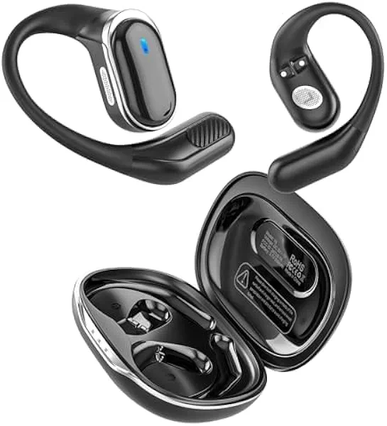 TRAUSI Open Ear Wireless Earbuds Bluetooth Headphones, 50Hrs Playtime Stereo Sound Earphones with IP7 Waterproof Ear Buds for Fitness/Travel
