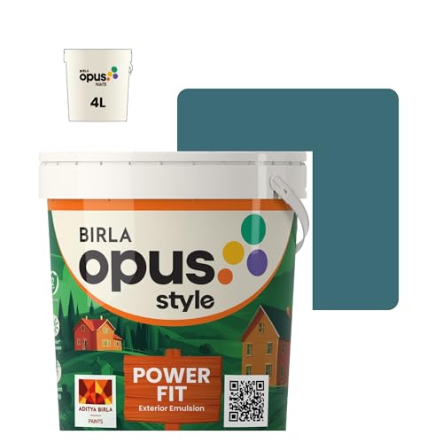 Image of Birla Opus Style Power Fit Exterior Emulsion Paint (4L, Faded Letters, Matte Finish) | Superior Whiteness & Brightness, Excellent Finish, Low VOC | 2 Yr Warranty | For Exterior, Outdoor Walls