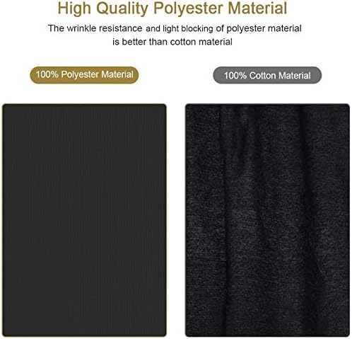 UTEBIT 5x6.5ft Black Backdrop Cloth Chromakey Black Photo Backdrop 1.5x2m Portable Collapsible Polyester Black Background for Video Photography Decoration Live Broadcast
