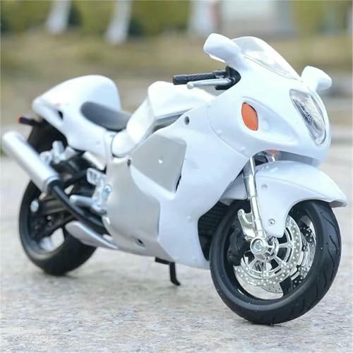 Moto miniature 1:18 en métal moulé sous pression Suzuki Hayabusa GSX-1300R blanche
