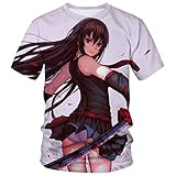 Teenager Youth Kid Anime Short Sleeve Tees Akame Ga Kill Casual T Shirts X-Large