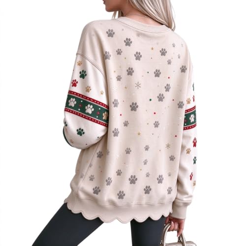 Funny Christmas Shirts for Women Comfortable Cat Pattern Soft Tops - image 5
