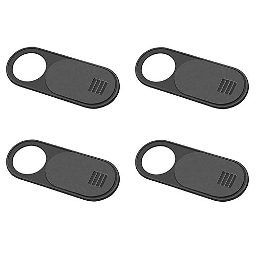 VSuRing ウェブカメラカバー 盗撮防止 0.7mm 超薄型 スムーズにスライド プライバシー保護 Webcam Cover webカメラ カバー タブレット ラップトップ スマホSamsung/iPhone/iPad/Macbook等携帯電話対応 盗撮ハッカー防止 収納ケース付 (黒*4)