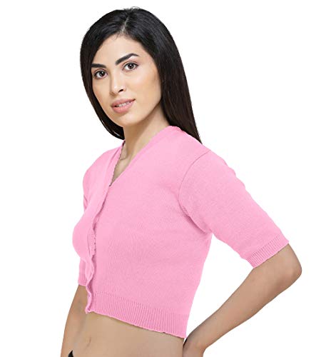 Image of Women Winter Wear V-Neck Half Sleeves Regular Fit Woollen Blouse