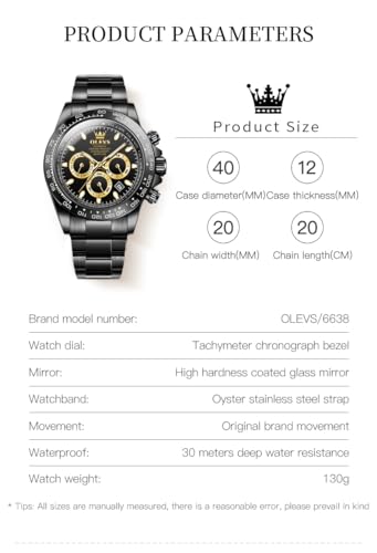 Image of OLEVS Automatic Gold Watches for Men Luxury Classic Stainless Steel Calendar Luminous Waterproof Watches for Men