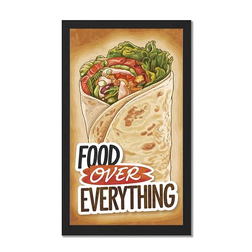 Image of NoWorries Wall art framed painting food posters for cafe decor (Synthetic wood frame) inch300 GSM premium art HD prints inch Wall painting for Home & Kitchen Decor (Pattern illustration)( Set of 1, Framed Painting) (BLACK, ART-9, 10X19INCHES)
