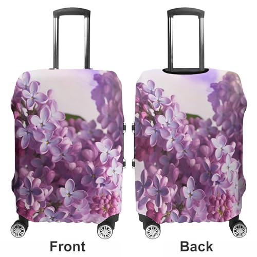 Lilac Flowers Luggage Cover, Elastic Luggage Protector Fits 19-32in Suitcases, Washable & Anti-Scratch Suitcase Cover for Men Women M3