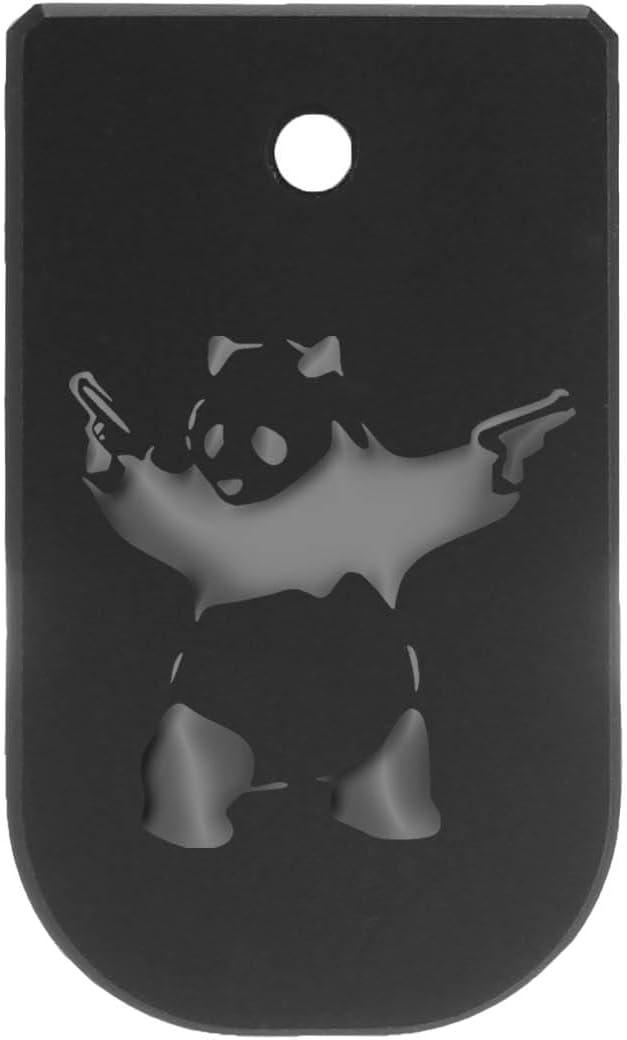 NDZ Performance Magazine Base Plate for Glock 43X 48, 9mm – Black Anodized Aluminum, Color-Filled Engraved Designs