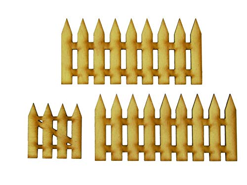 Mini Wooden Step Ladder, Miniature Fairy Fence, Fairy Furniture Wood Ornament DIY Craft Fairy Garden Decor Accessory (B-Fence)