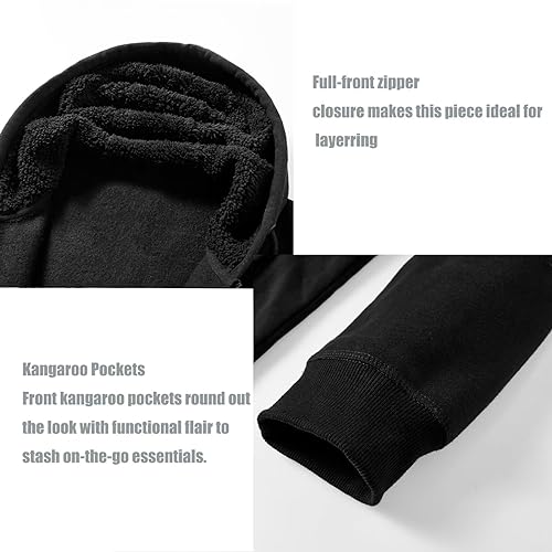 Image of OHSNMAKSL Hoodies for Men sherpa Warm Fleece Hoodie Jacket Sweatshirt Full Zip Sport Workout Coats