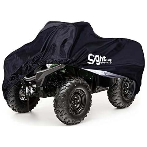 SIGHTLING 190T Waterproof ATV Cover,Large Heavy Duty Black Protects 4 Wheeler From Snow Rain or Sun,82.5'' x45'' x 47'' Cover