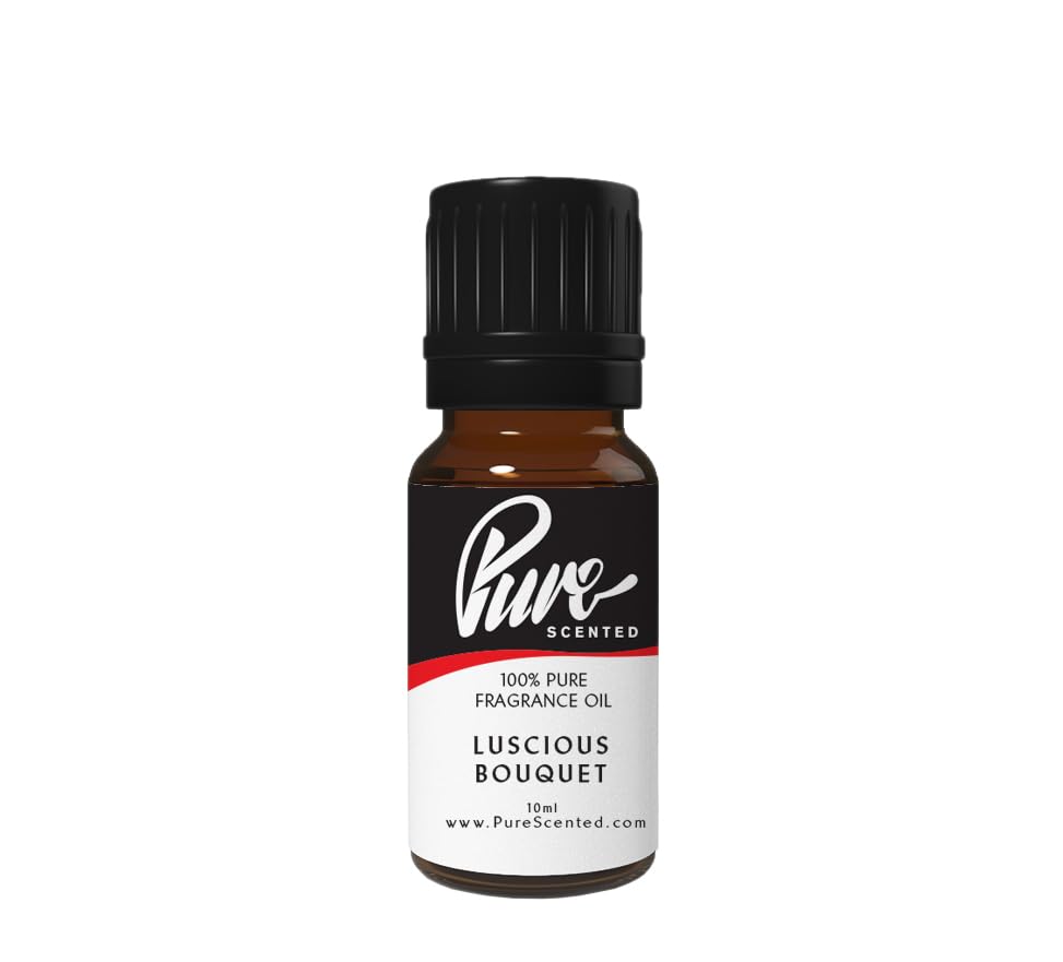 Pure Scented 10ml Fragrance Oils - 1 x 10ml Suitable for Candles, Soaps, Slime, Diffusers, Cosmetics, Wax Melts, Designer (1 x 10ml, Luscious Bouquet)