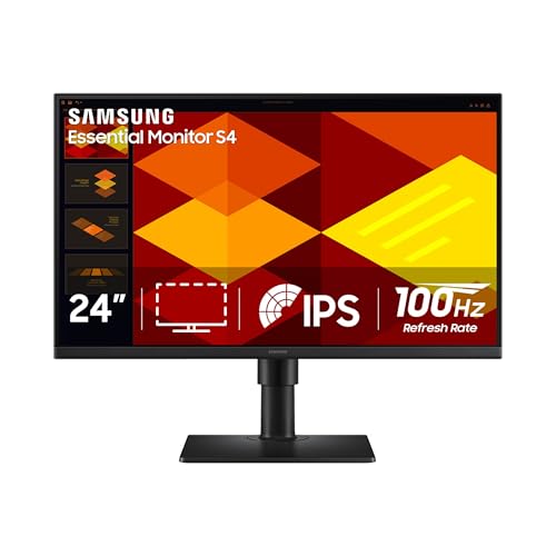 Samsung 24” (S40GD) Borderless Business Monitor with IPS Panel, 100Hz Refresh Rate, Eye Saver Mode, Ergonomic Design, Game Picture Mode, LS24D408GANXGO