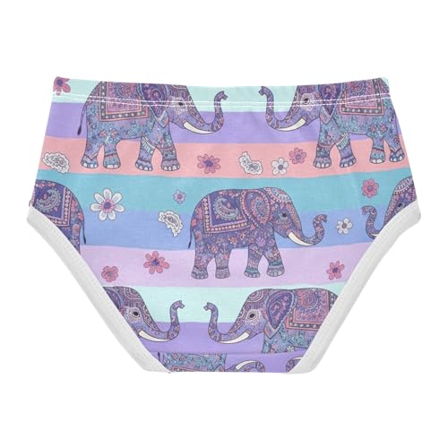 Girls Panties, Elephants Toddler Girl Briefs, Cotton Underwear for Girls, 2T–8 Years2