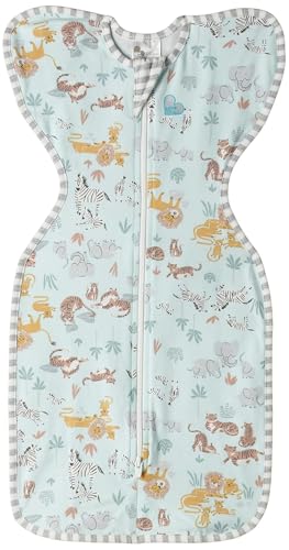 Image of Love to Dream Swaddle UP, Sleep Sack 0-3 Months, Self-Soothing, Improves Sleep, Snug Fit Helps Calm Startle Reflex, Baby Essentials Must Haves Newborn, 1.0 TOG, 13-19 lbs, Safari Green