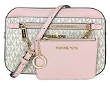 Michael Kors Jet Set Large Logo Crossbody Bag With Matching Logo Coin Pouch (Powder Blush)