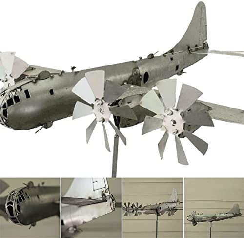 2022 New B29 Superfortress Wind Spinner, Unique Stainless Steel Aircraft Windmill, B-29 Super Fortress Airplane Wind Catchers, Airplane Garden Art For Yard Balcony Lawn Patio Decorations (1) #TOP2