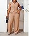 Womens Plus Size Two Piece Outfits Summer Fashion Button V Neck Crop Vest Blazer and Wide Leg Pants Suit Matching Sets Khaki 4X