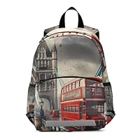 London Bridge Red Bus Toddler Backpack for Girls Boys, Mini Kids School Backpacks Kindergarten Backpacks