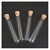 ocpcrn Glass Test Tubes with Cork Stoppers,Round Bottom Glass Tubes with Cork 15x150mm 19ml Pack of 24 for Laboratory