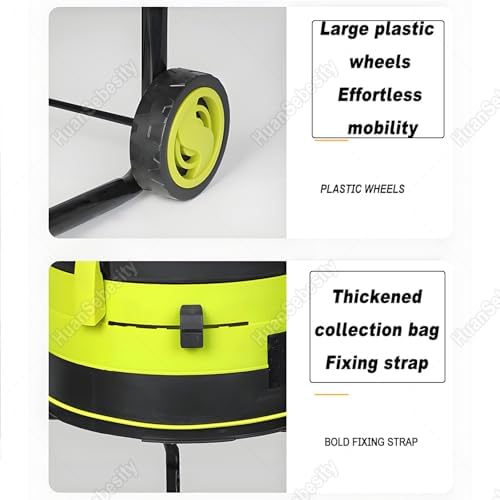 Upgraded 2500W Electric Leaf Mulcher Shredder - 8000 RPM Garden Cleanup Tool with Wheels, Storage Bag & Adjustable Cutting Size - Perfect for Composting All Leaves, 60m Power Cord