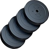 hammer fitness gewichte Technische Daten: Durchmesser einer Scheibe: ca. 31,5 cm, Stärke: ca. 5,5 cm, Bohrung: 30/31 mm, Material: Kunststoff und Zement, Farbe: Schwarz