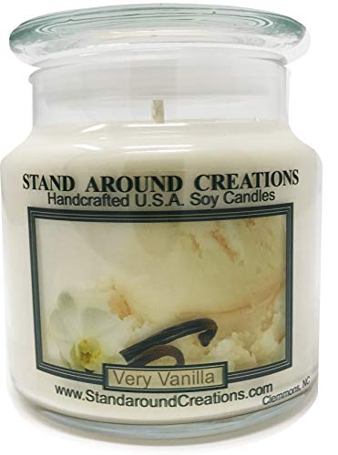 Premium 100% All Natural Soy Apothecary Candle - 16 oz.- Very Vanilla: Intense Vanilla Aroma w/a Subtle Touch of Cream.