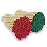 4” Christmas Themed Matches | Red & Green Colorful Safety Matches (200 Loose) w/Striker Stickers | Festive in Your Home or as a Holiday Gift for The Party Host, Candle Lover, Stocking Stuffer, etc.
