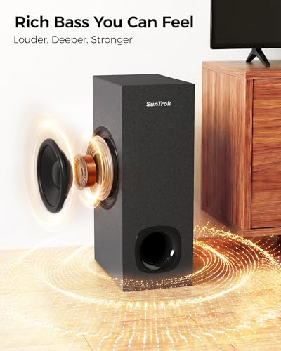 Image of Soundbar with Subwoofer for TV, Home Theater Bluetooth 5.3 Speaker System with 2 Wireless Karaoke Mics, Surround Sound Audio with HDMI ARC, Optical, AUX, USB for Movie, Music, Family Party(Peak 260W)