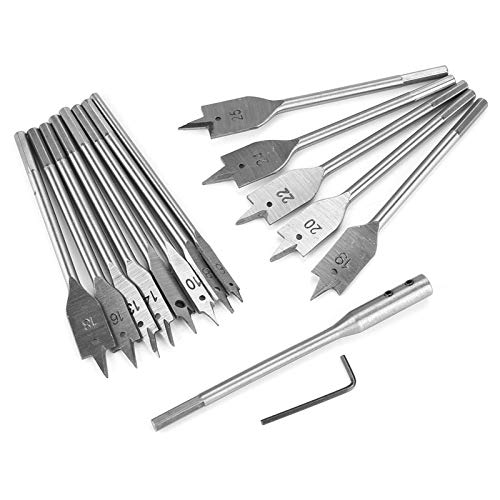 Juego de 15 brocas planas para madera de acero al carbono miniatura 6