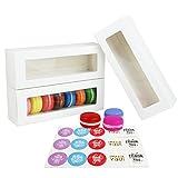 Macaron Packaging Box Macaron Gift Giving boxes, Pastry Boxes, Chocolate Dessert Treat Packaging with Clear Window (WHITE 8)