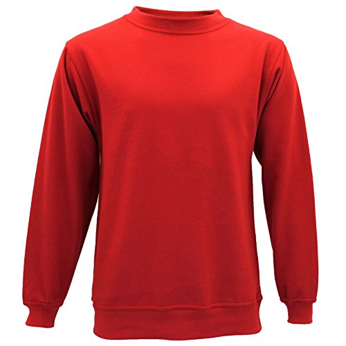 Absolute Apparel Mens AA24 Regular Big Size Gym Sterling Sweatshirt Crew Neck Red