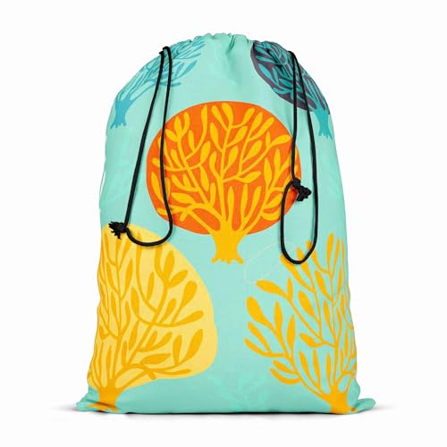 Image of ArtzFolio Leaf Art D3 | Reusable Sack Bag | Bag for Gym, Storage, Vegetable & Travel