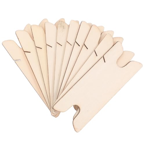 TEHAUX 10-Piece Wood Weaving Shuttle Set for DIY Crafts - 3x1 inch Wood Knitting Tool for Tapestry and Belt Weaving for Beginners Experienced Use - Thumbnail 7