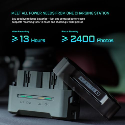 Image of Tilta NP-FZ100 Portable Charging Station | Works with FX3, FX30, FX2, ZV-E1, FX30B, A7S III, A7S II, A7 IV, A7 III, A7R V, A7R IV, A7C II, A7C, A9, A9 II, A9 III, A1 II, A6700 | Green | Charges Four Np-Fz100 Batteries Via USB-C Pd, Status Leds, Compact Edc Design, Green Finish