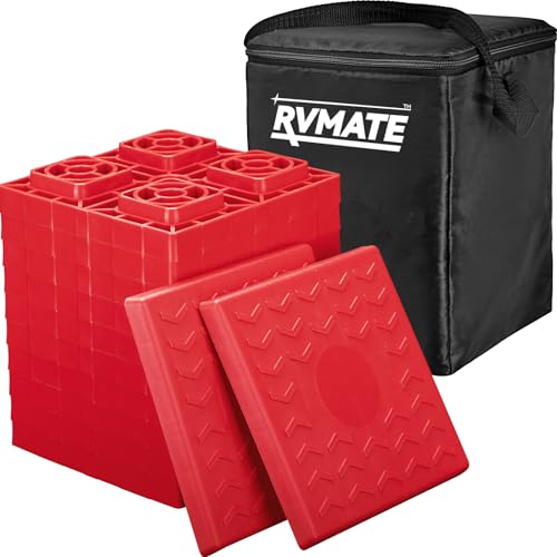 RVMATE RV Leveling Blocks 12 Pack, Heavy Duty Camper Leveling Blocks, Leveling Blocks for RVs,...