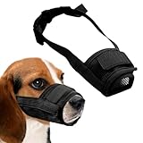 Bozal para perro pequeño, 1 bozal de malla de nailon suave para perros pequeños, cubierta transpirable ajustable para evitar mordeduras, cubierta bucal para peluche chihuahua (negro, S)