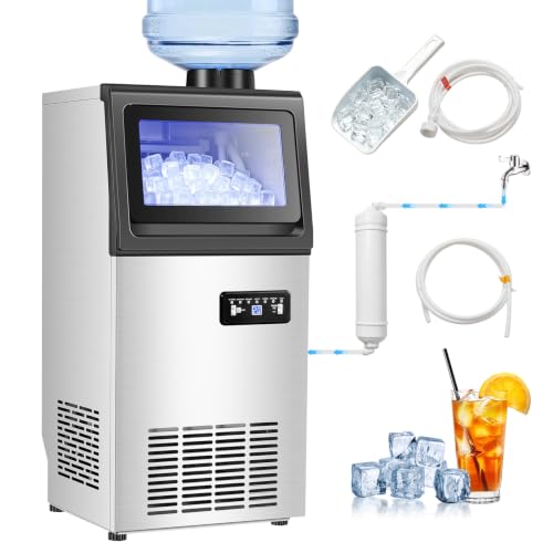 Image of Commercial Ice Maker Machine, 110 lbs /24H with 22 lbs Storage Bin