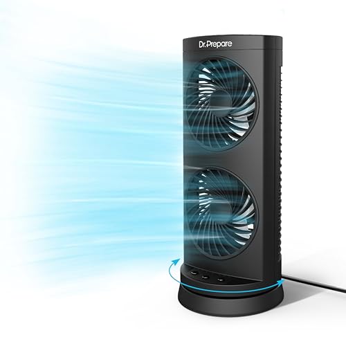 DR.PREPARE Tischventilator Klein Turmventilator 30cm Ventilator...