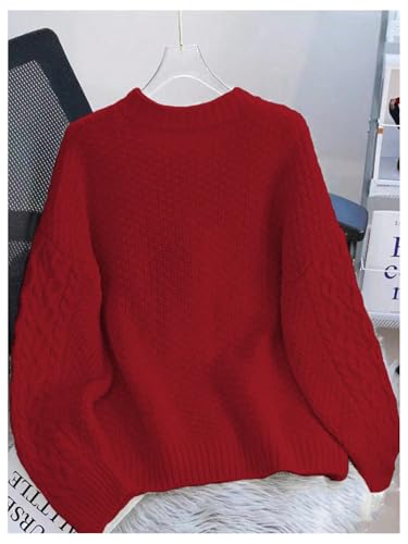 MakeMeChic Women's Bow Knot Sweater Cardigan Cable Knit Long Sleeve Crew Neck Knitted Cardigan Outerwear2