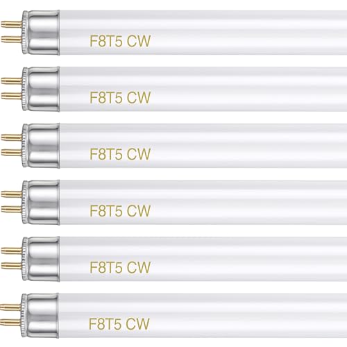 6 Pack F8T5/CW 4100k Fluorescent Bulbs 12 inch T5 8W Under Cabinet Bulb