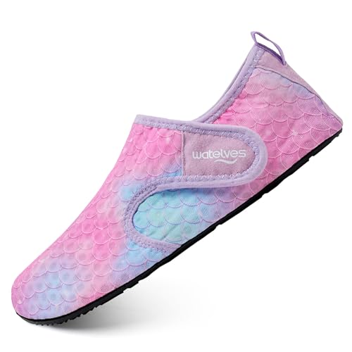 Image of WateLves Water Shoes for Women Men Swim Beach Aqua Socks Quick Dry Barefoot House Slippers Travel Shoes with Adjustable Magic Tape for Pool Diving Boating Yoga Surf