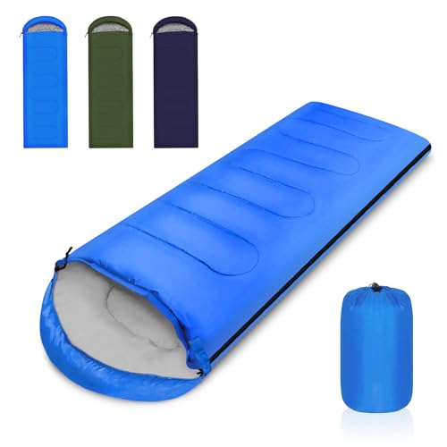 La Mejor Lista de Sacos para dormir los preferidos por los clientes. 44 FAMILUCKY Saco de Dormir Cálido para 3 Estaciones, Sleeping Bag de Campamento, Ligero y Cómodo, Apto para Viaje, Camping, Senderismo y Aire Libre, para Adultos y Niños