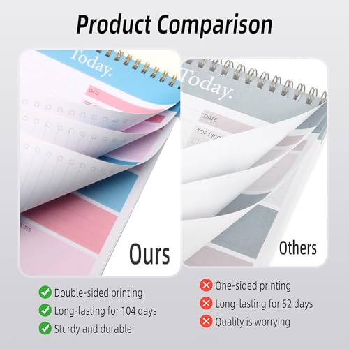 Image of To Do List Notepad - Daily Planner Notepad Undated 52 Sheets Tear Off, 6.5 inch x 9.8 inch Checklist Productivity Organizer with Hourly Schedule for Tasks