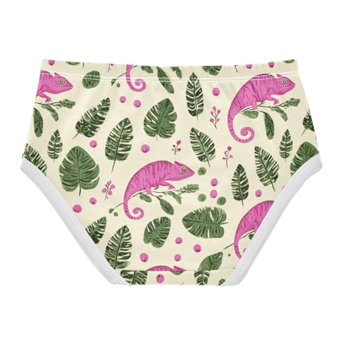 Wusikd Pink Chameleon Girls' Underwear Cotton Green Leaves Girls Briefs Soft Toddler Underwear 2T2