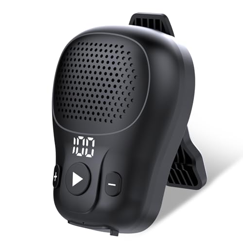 ZYHKON Wearable Bluetooth Speaker, Clip-on Wireless Portable Speakers, IP56 Waterproof Clip Speaker Up to 18 Hours Battery Life, Built-in Mic for Hands-Free Music/Calls, Work/Outdoor Black