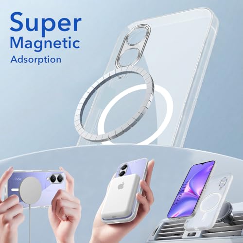 Image of Jkobi Lifetime Anti-Yellow MagSafe Compatible Clear Back Cover Case for Vivo Y17s (Sleek Hard Crystal | Shockproof and Camera Protection)
