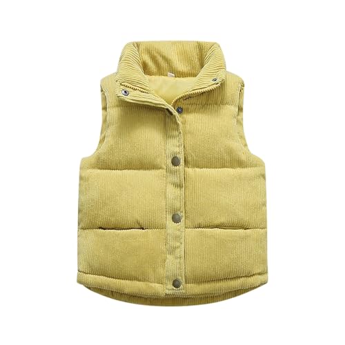 Generisch Chaquetas Niño Niño Bebé Niño Niña Pana Chaleco Polar Fuzzy Sin Mangas Abrigo Ropa Exterior Bolsillos Libros Emocionante, amarillo, 18-24 meses