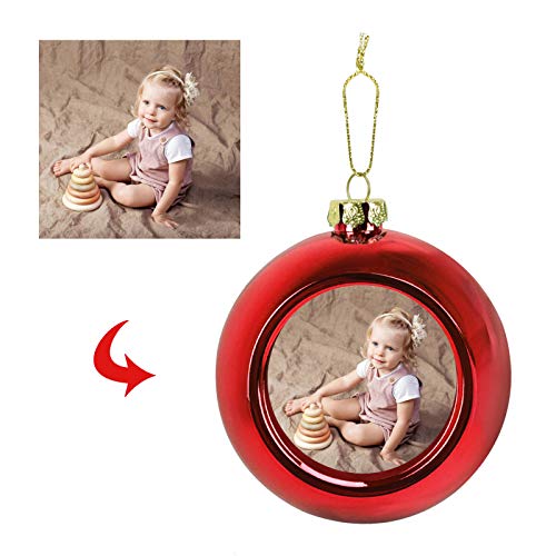 Personalisierte Weihnachtsbaumkugeln mit Foto,6cm/8cm Christbaumkugeln Fotoweihnachtskugeln, Weihnachtskugel für Weihnachten, Weihnachtsbaum,Weihnachtsdeko,Freunde